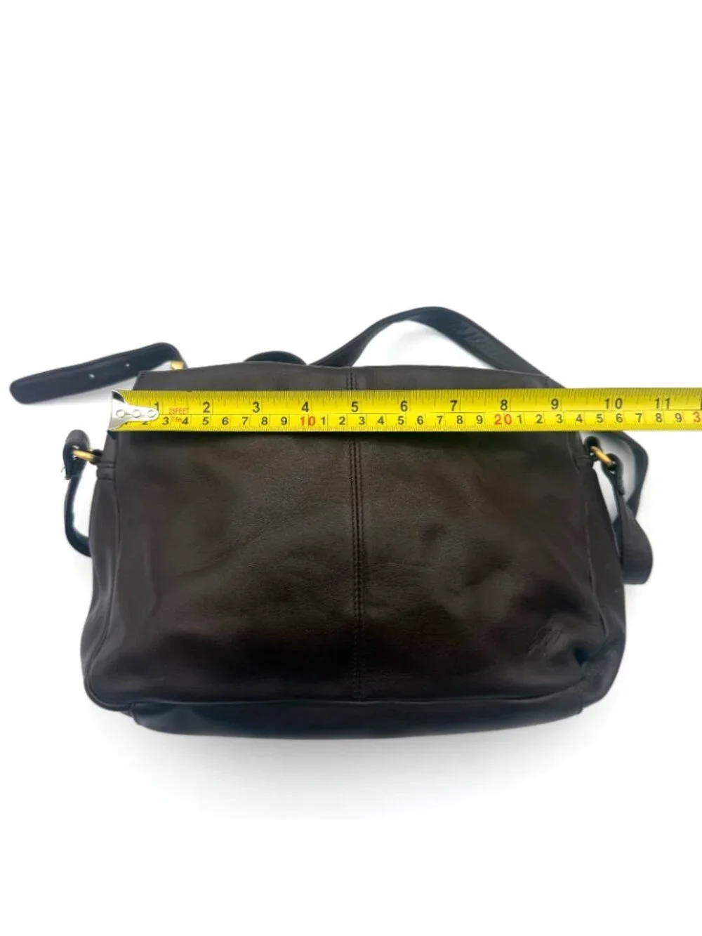 Stone Mountain Brown Leather Crossbody Shoulder Bag Organizer Purse Zip Pocket